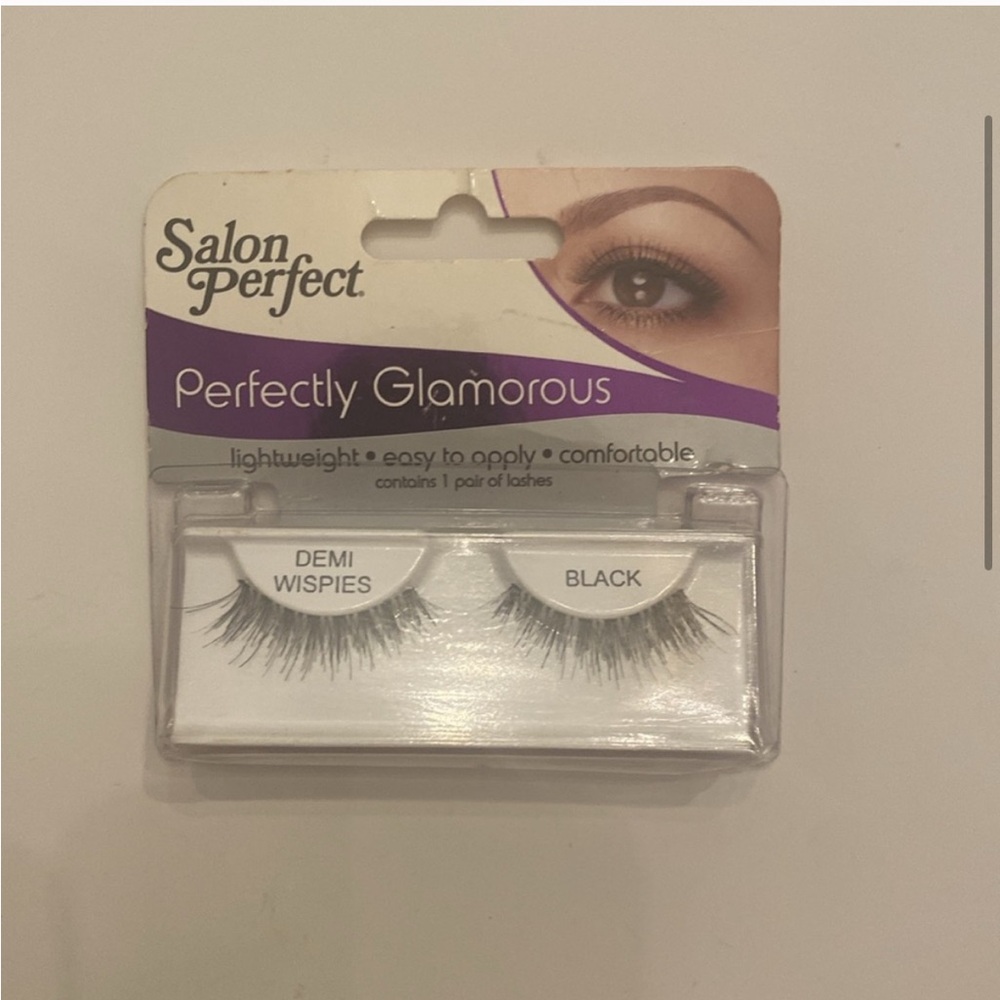 Salon Perfect NWT Perfectly Glamorous Demi Wispies False Lashes Black New Sealed - Picture 3 of 8
